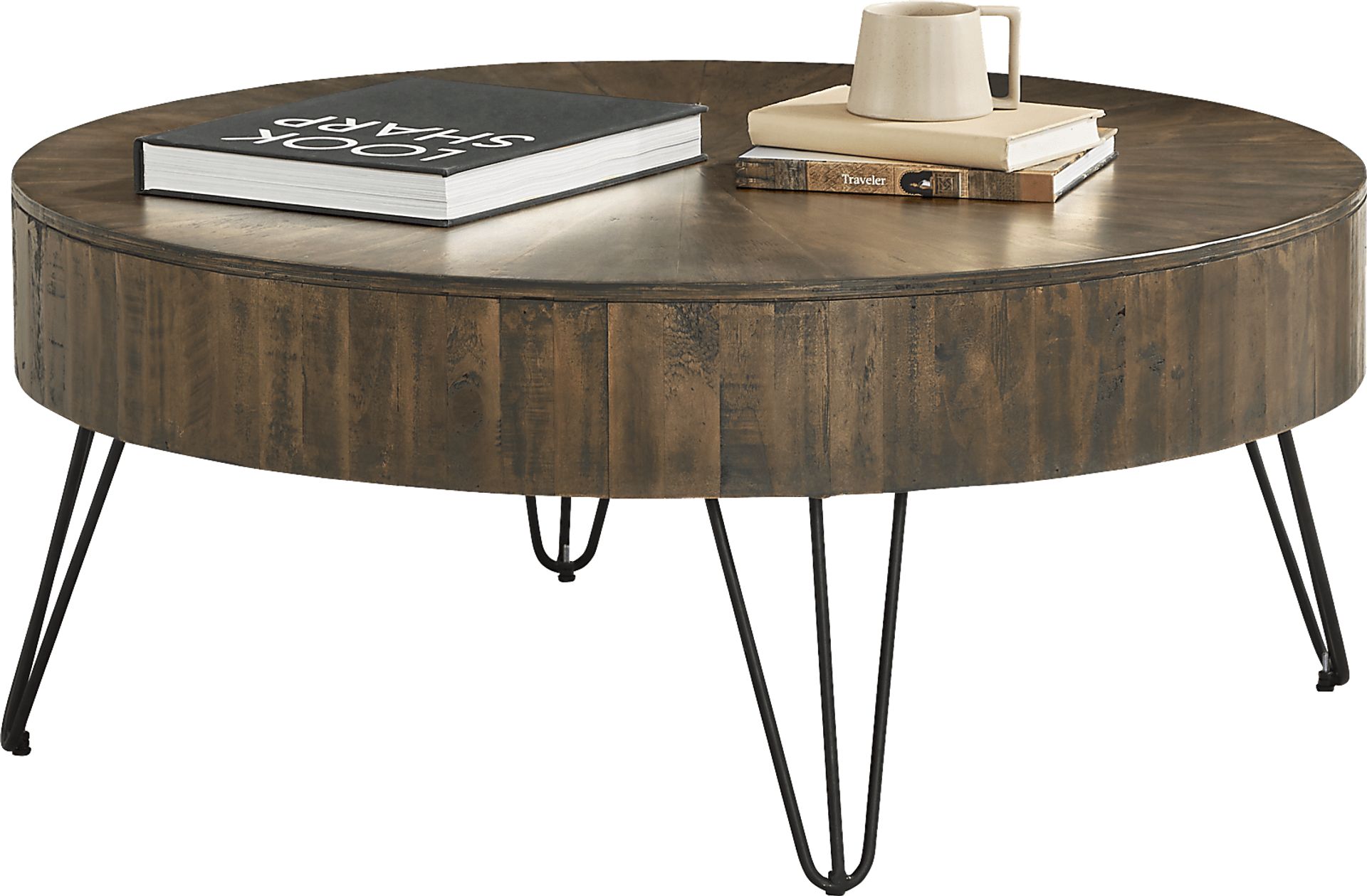 Del Sol Brown Round Cocktail Table - Image 2