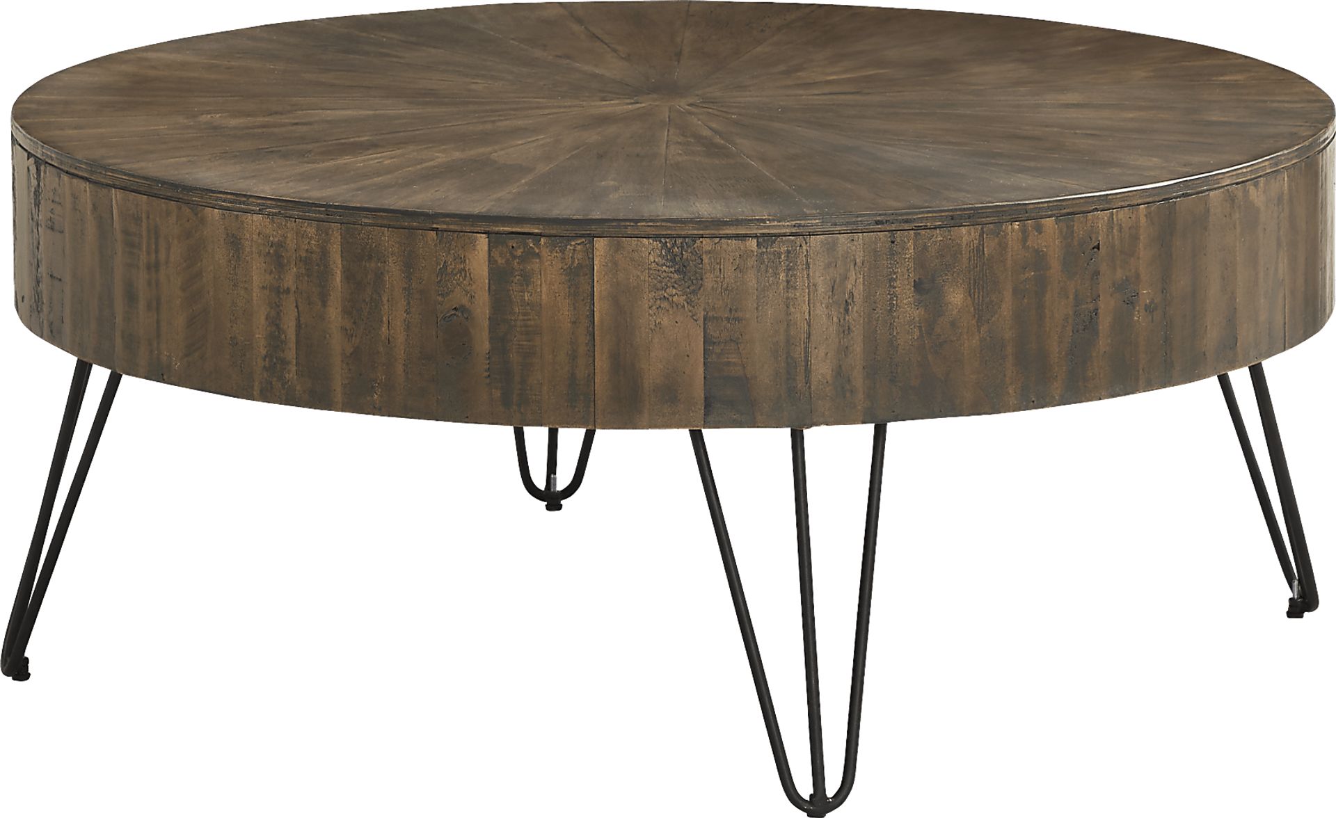 Del Sol Brown Round Cocktail Table - Image 1