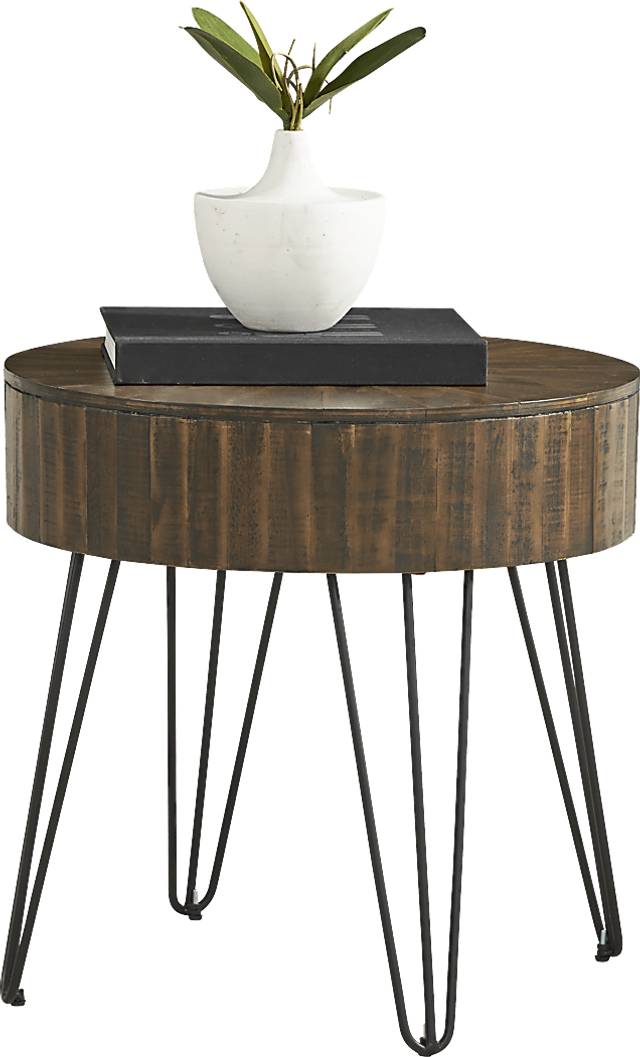 Del Sol Brown Round End Table - Thumbnail - Image 2