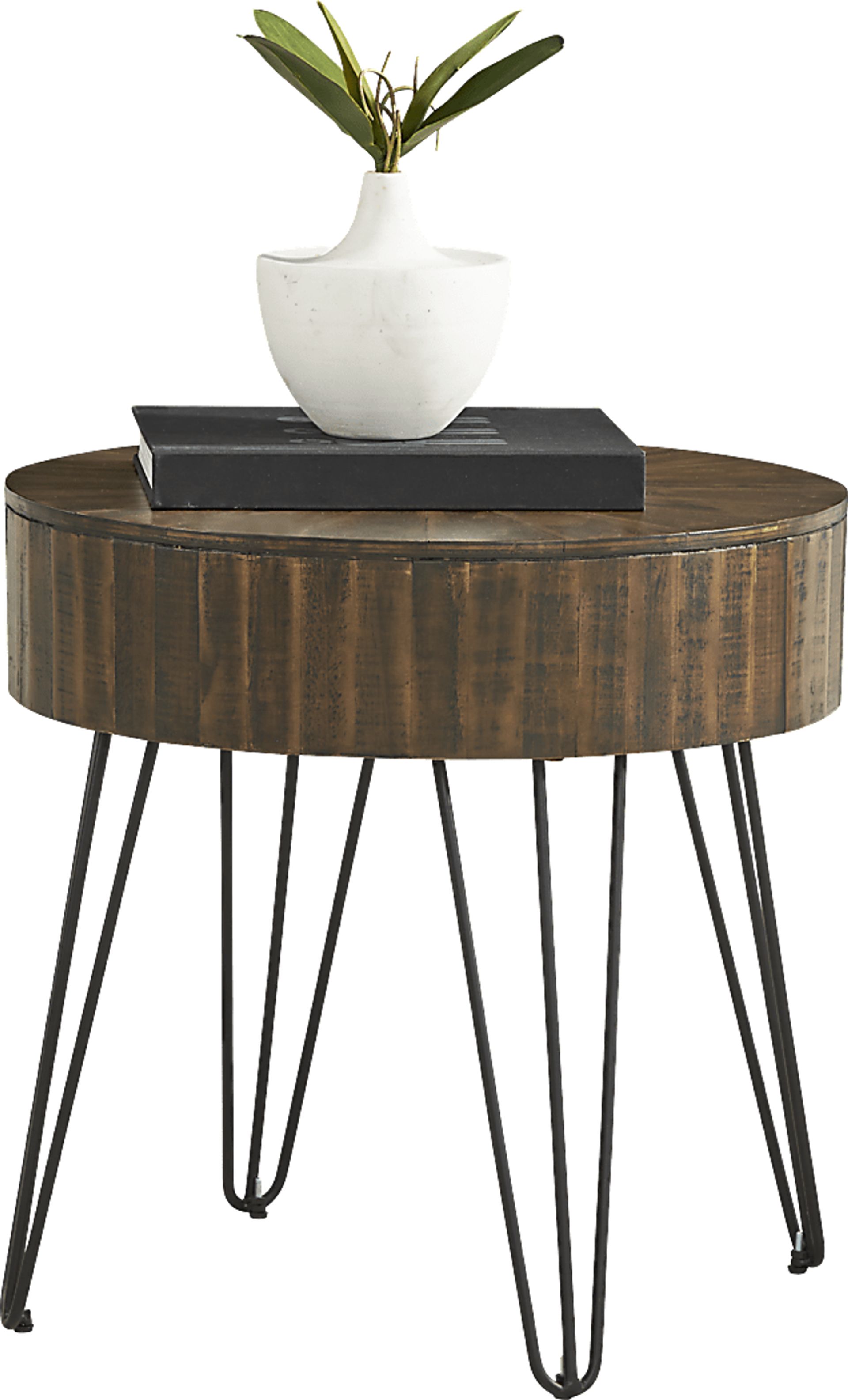 Del Sol Brown Round End Table - Image 2