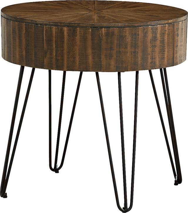 Del Sol Brown Round End Table - Thumbnail - Image 1