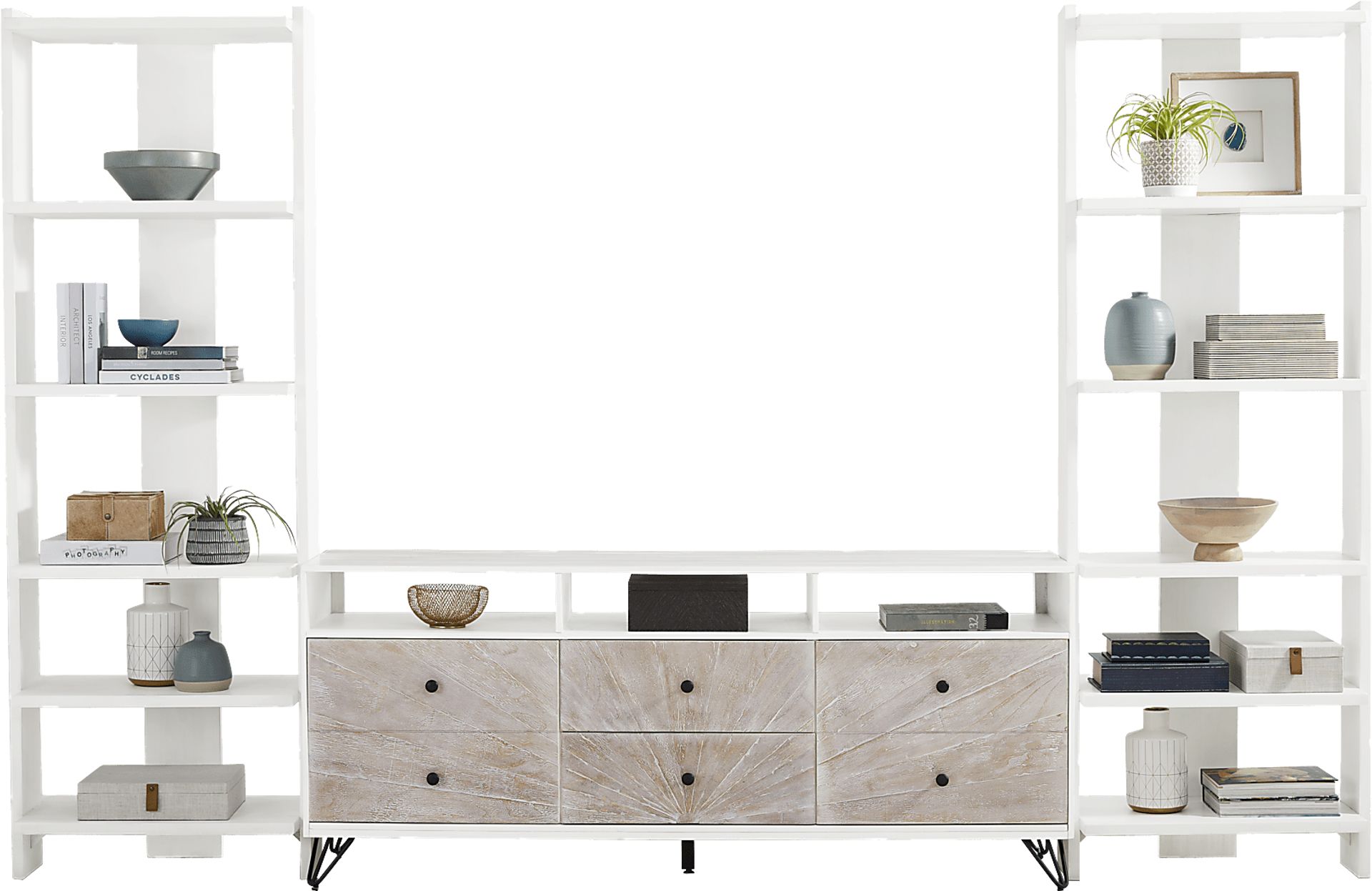 Del Sol White Wall Unit with 71 in. Console - Image 2