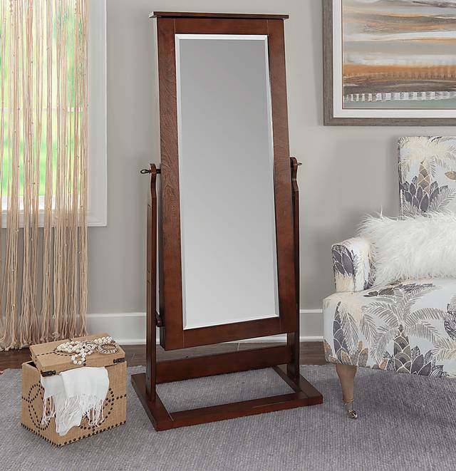 Delafield Brown Cheval Jewelry Armoire - Thumbnail - Image 2