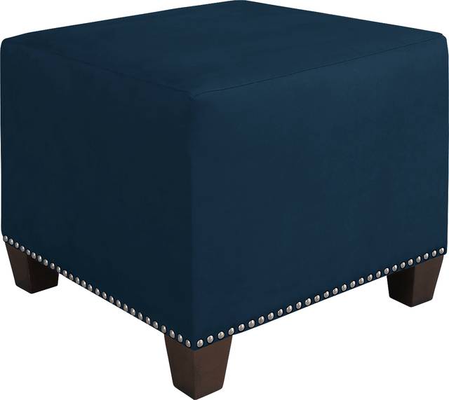 Delana Navy Ottoman - Thumbnail - Image 1