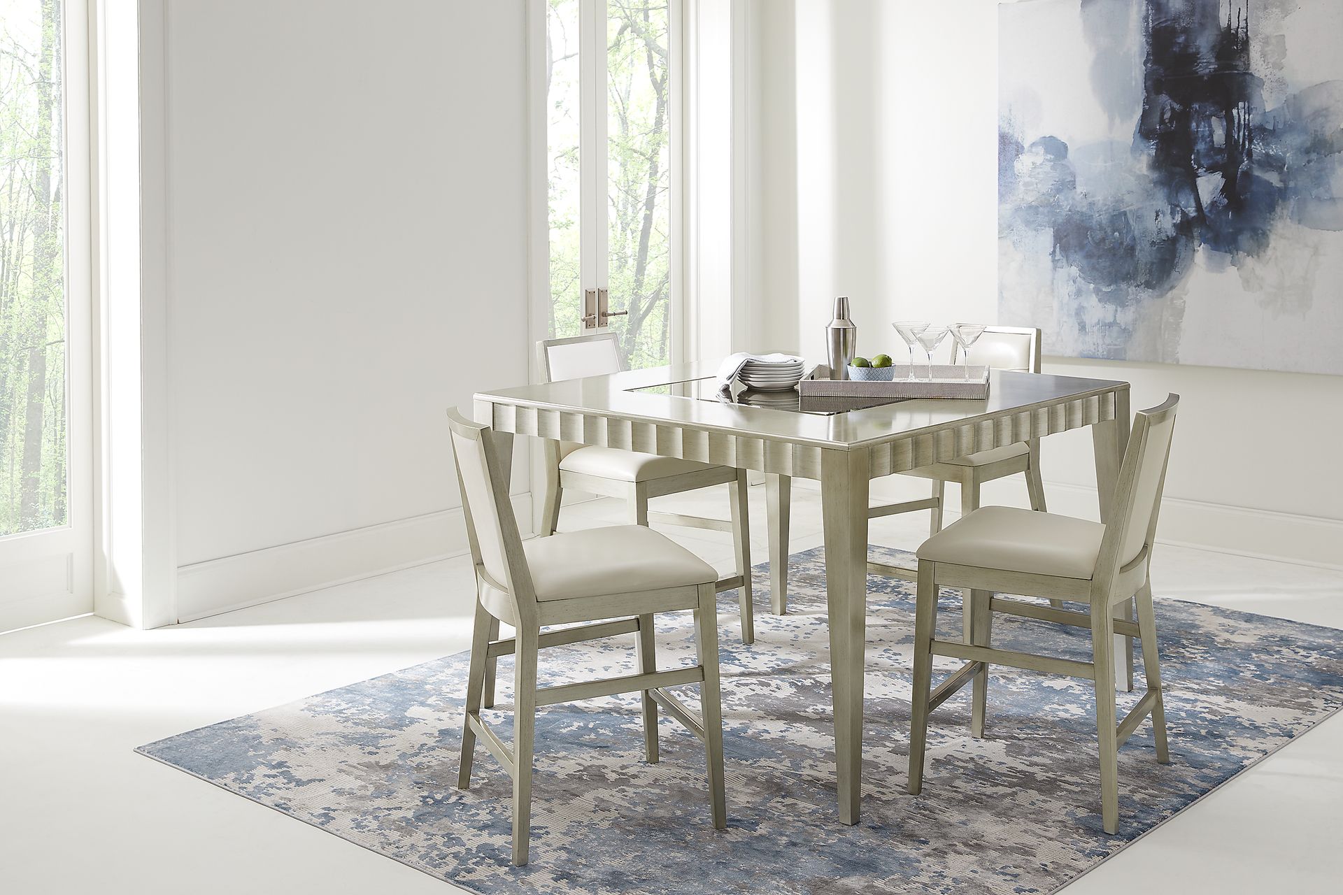 Delanco Pewter Counter Height Dining Table - Image 2