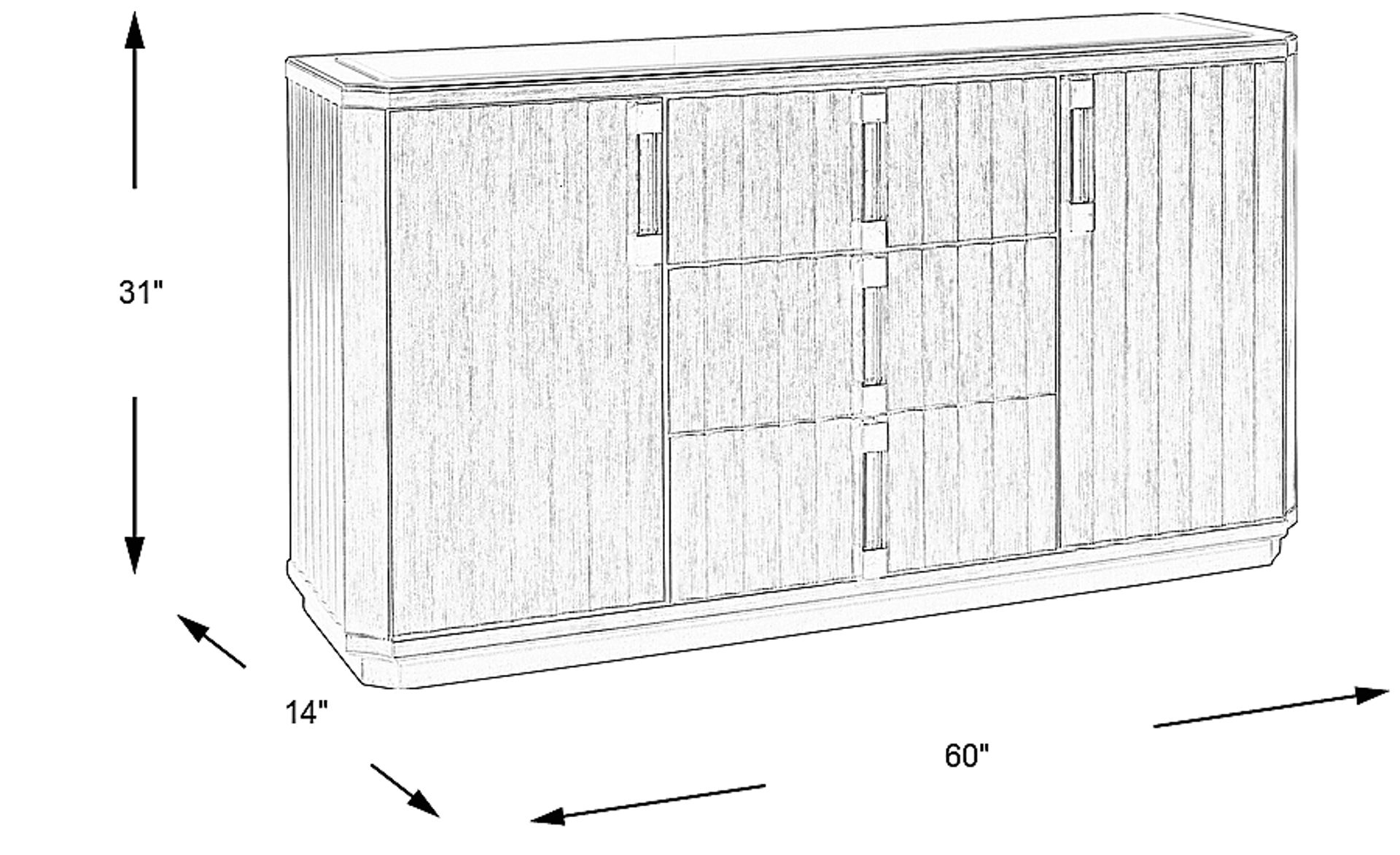 Dimension Image. Please refer to the Dimension Tab on this page for dimension details.