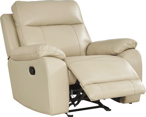 Delaney Point Beige Leather Recliner