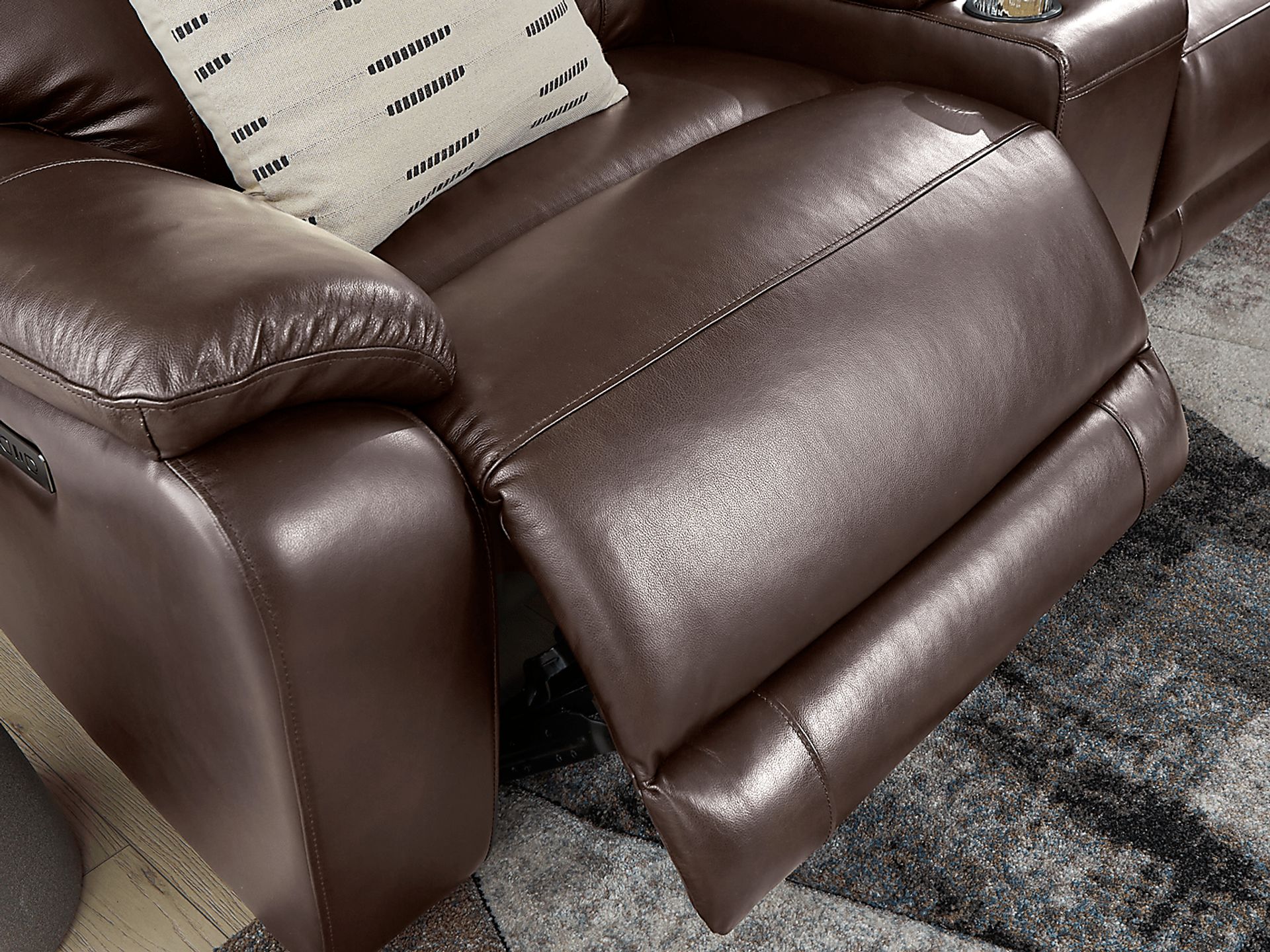 Delaney Point Brown Leather 6 Pc Power Reclining Sectional - Image 8