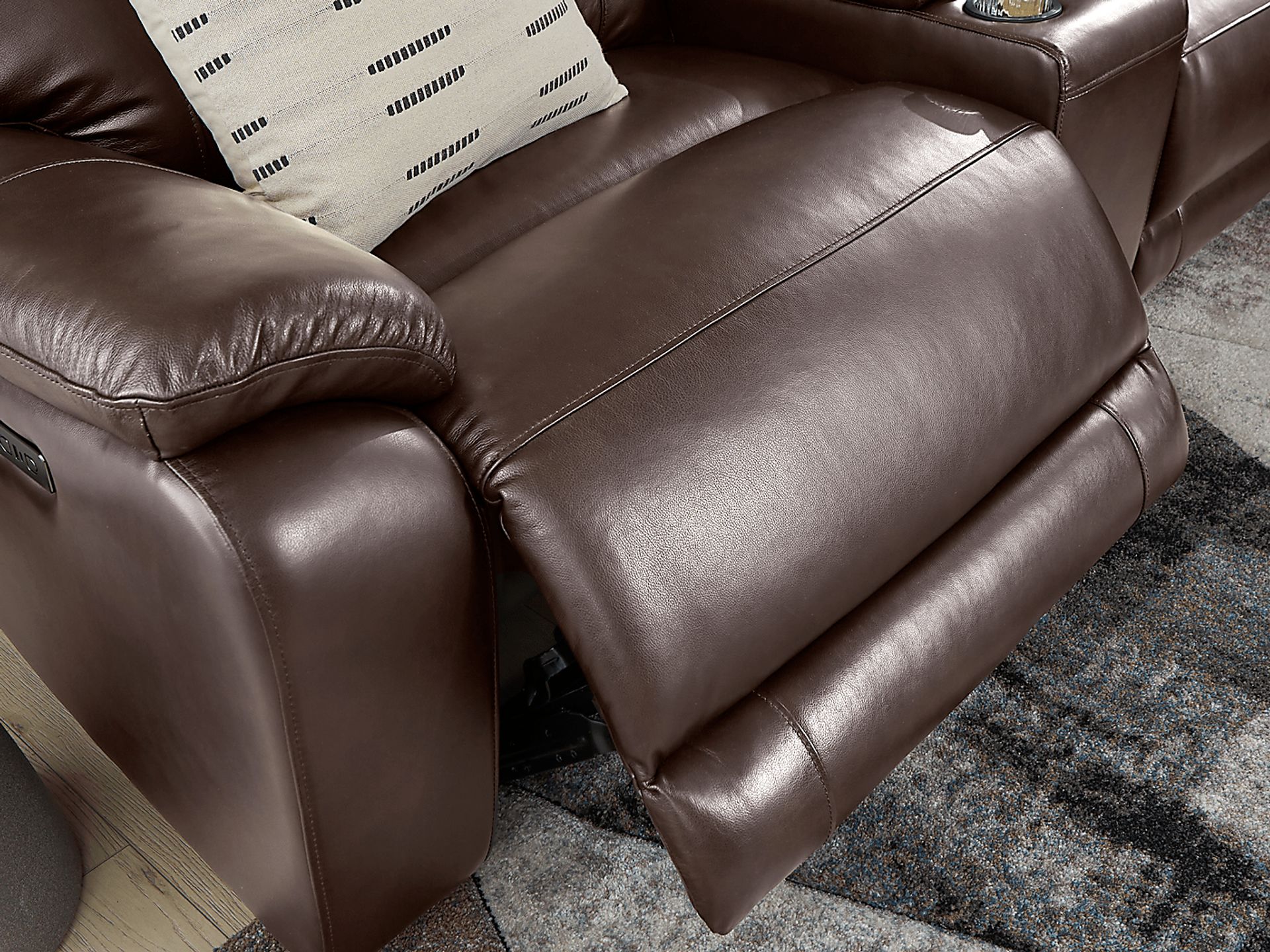 Delaney Point Brown Leather 6 Pc Power Reclining Sectional - Image 8