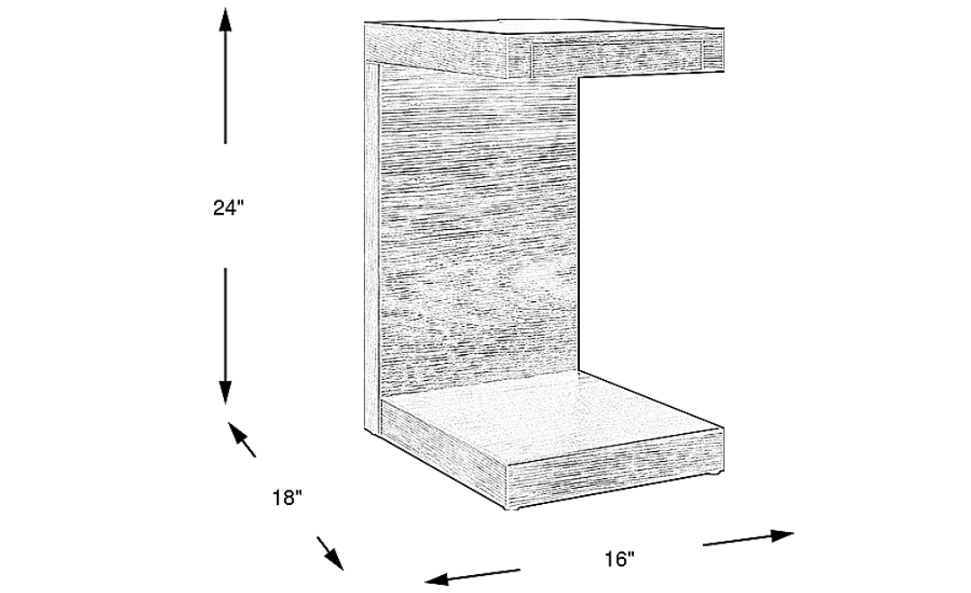 Delano Brown End Table with USB
