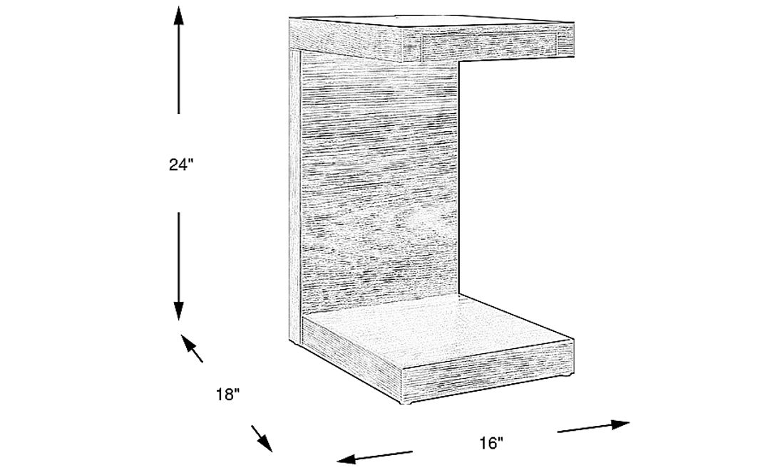 Delano Brown End Table with USB