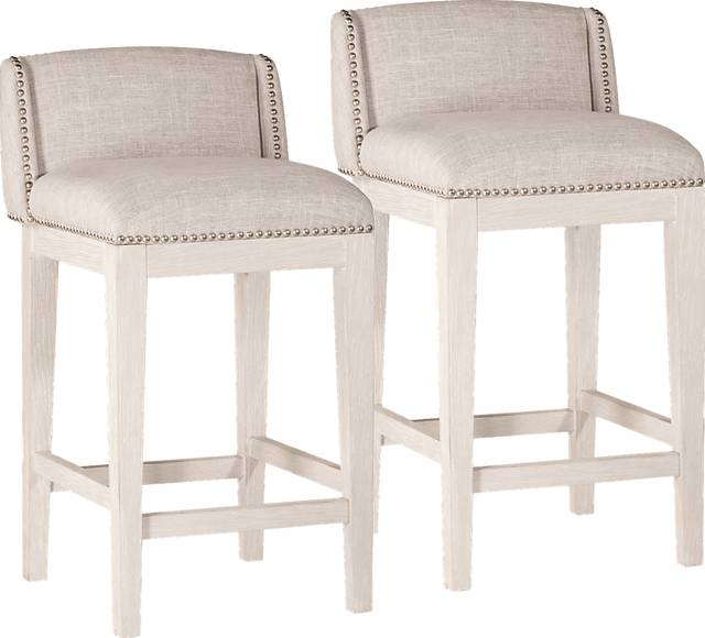 Delany White Counter Height Stool, Set of 2 - Thumbnail - Image 1