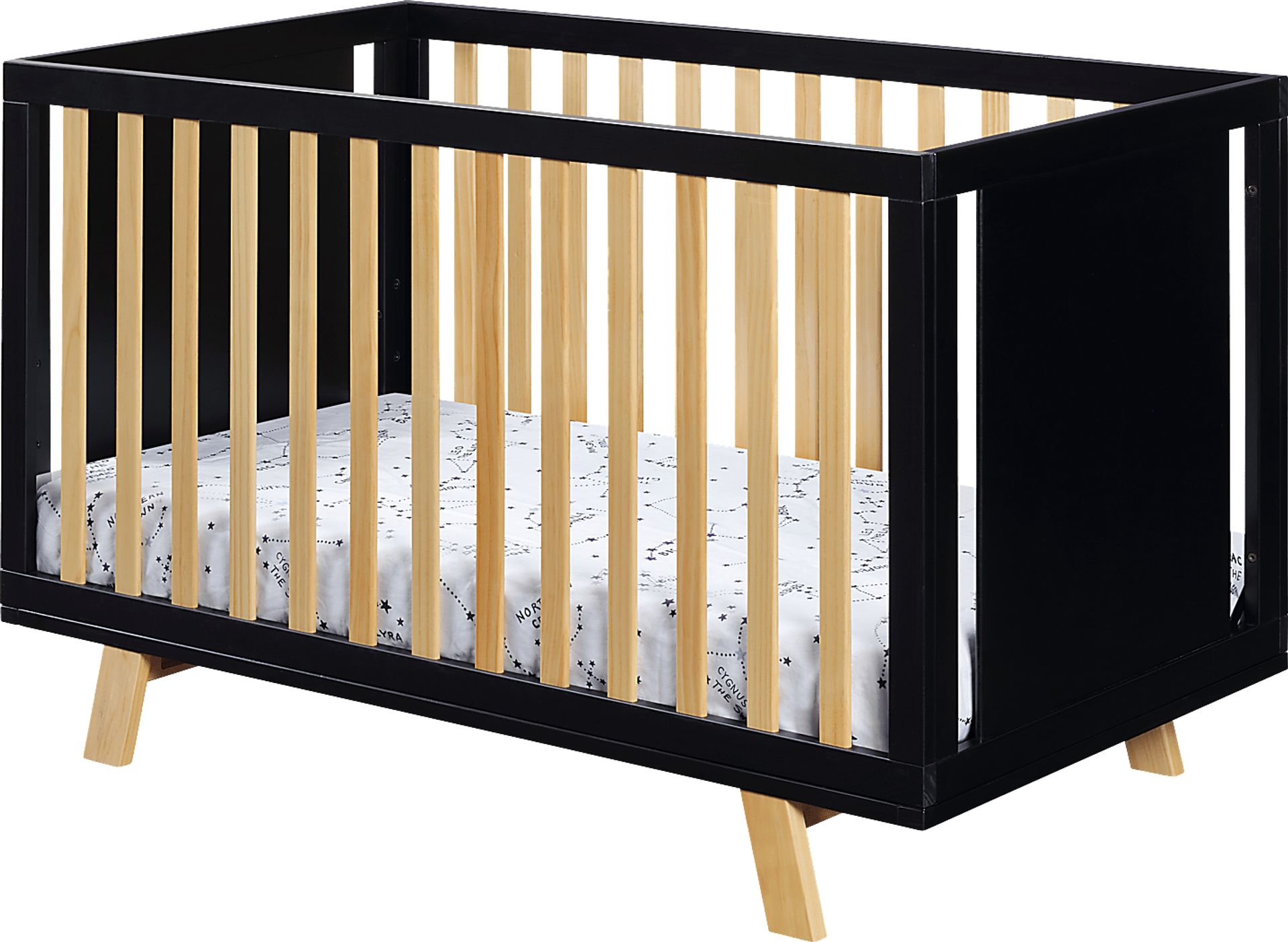 Kids Delavan Black/Natural Crib - Image 1