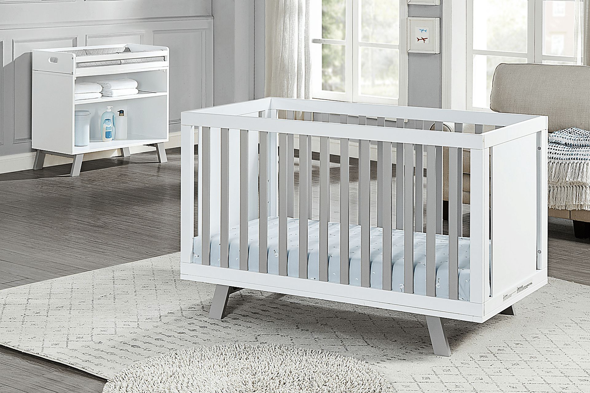 Kids Delavan White/Gray Crib - Image 5