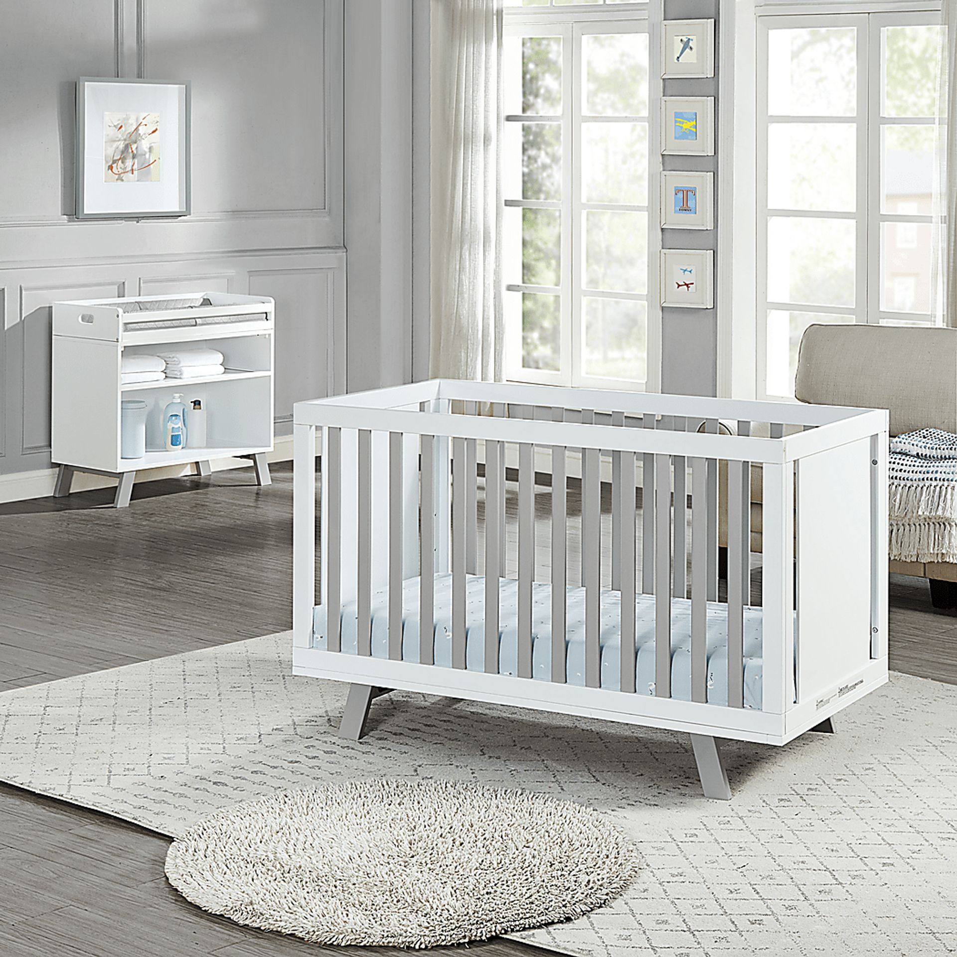 Kids Delavan White/Gray Crib - Image 6