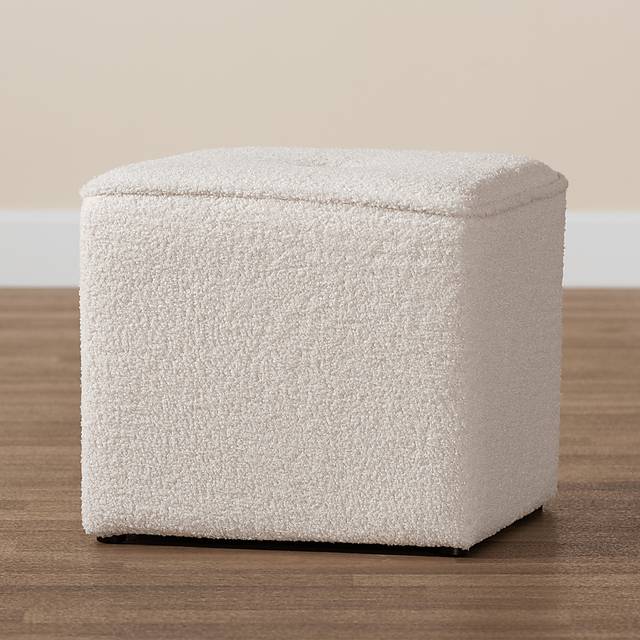 Delcie Ivory Ottoman - Thumbnail - Image 5