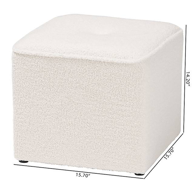 Delcie Ivory Ottoman - Thumbnail - Image 7