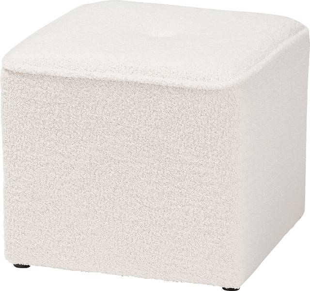 Delcie Ivory Ottoman - Thumbnail - Image 1
