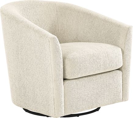 Delcrest White Swivel Chair