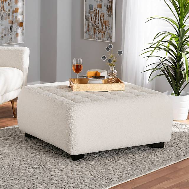 Delespine Ivory Ottoman - Thumbnail - Image 2