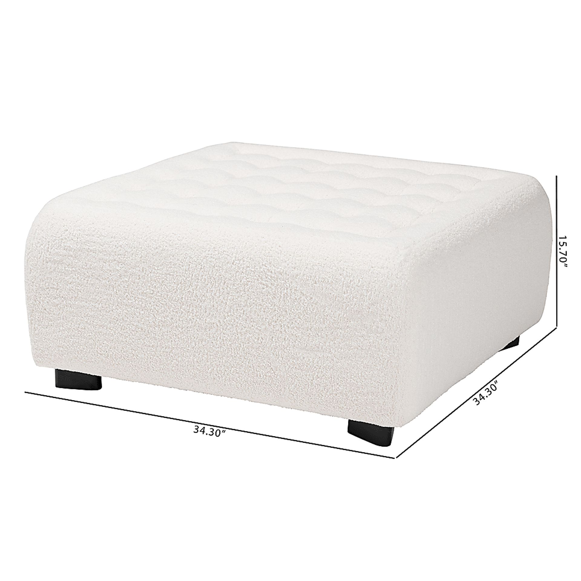 Delespine Ivory Ottoman - Image 8