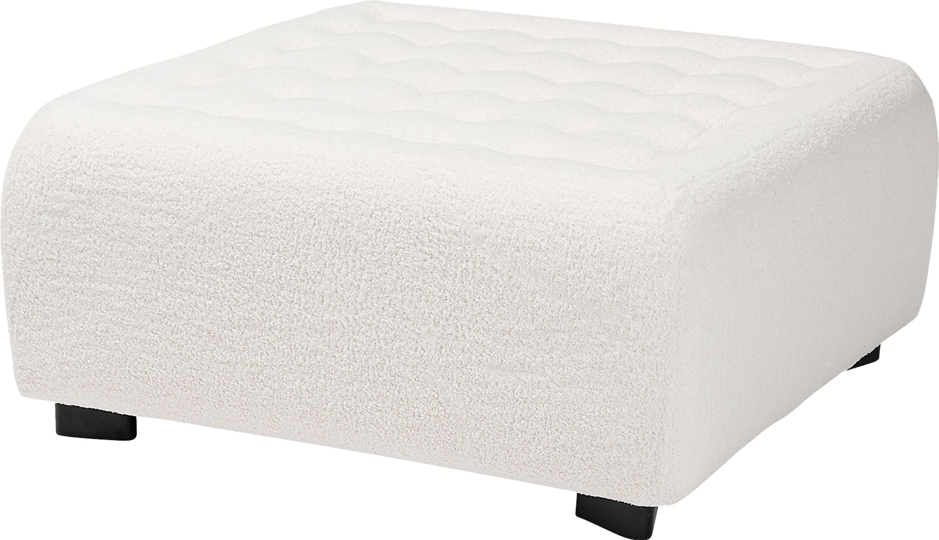 Delespine Ivory Ottoman - Image 1