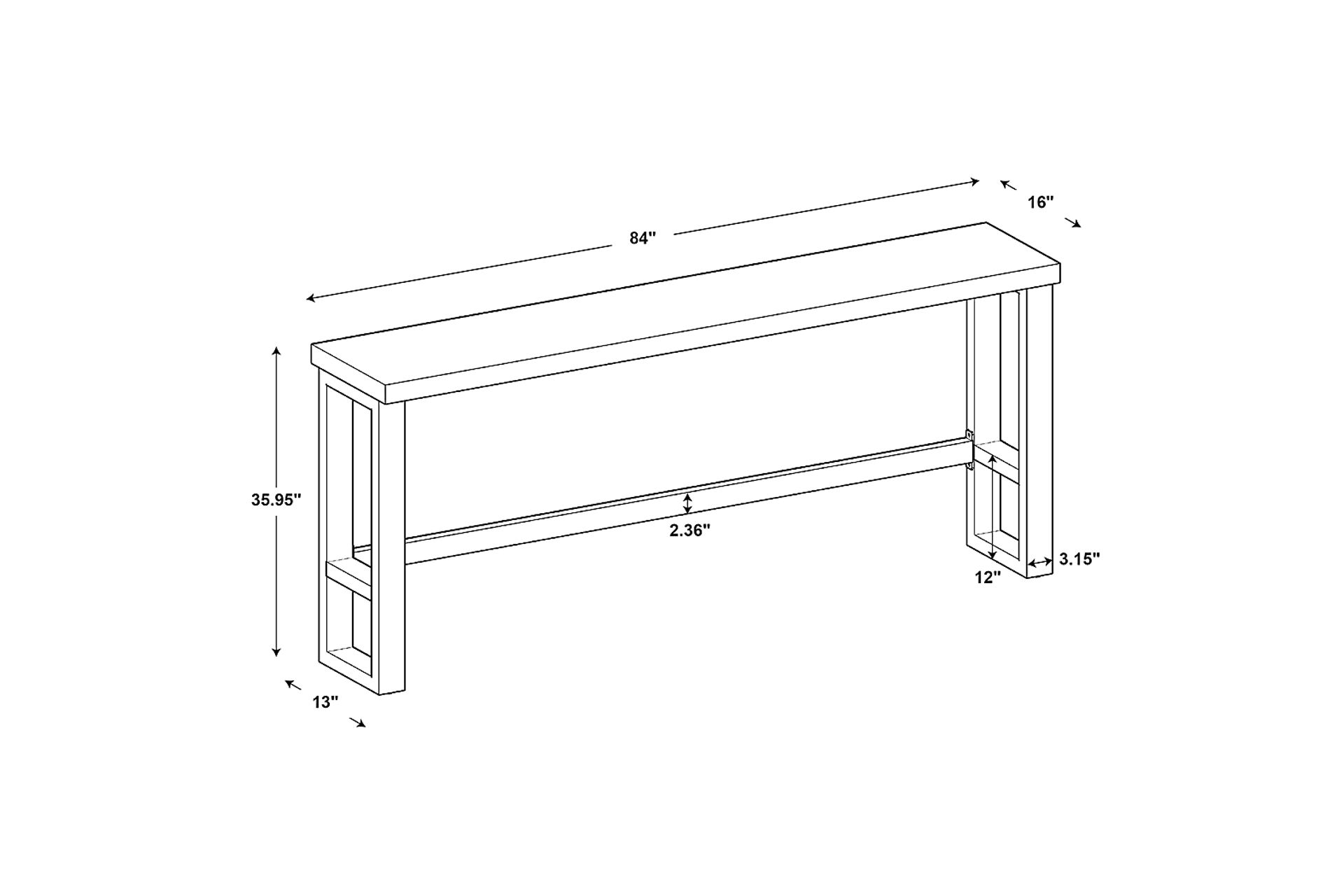 Deleya Brown Sofa Table - Image 10