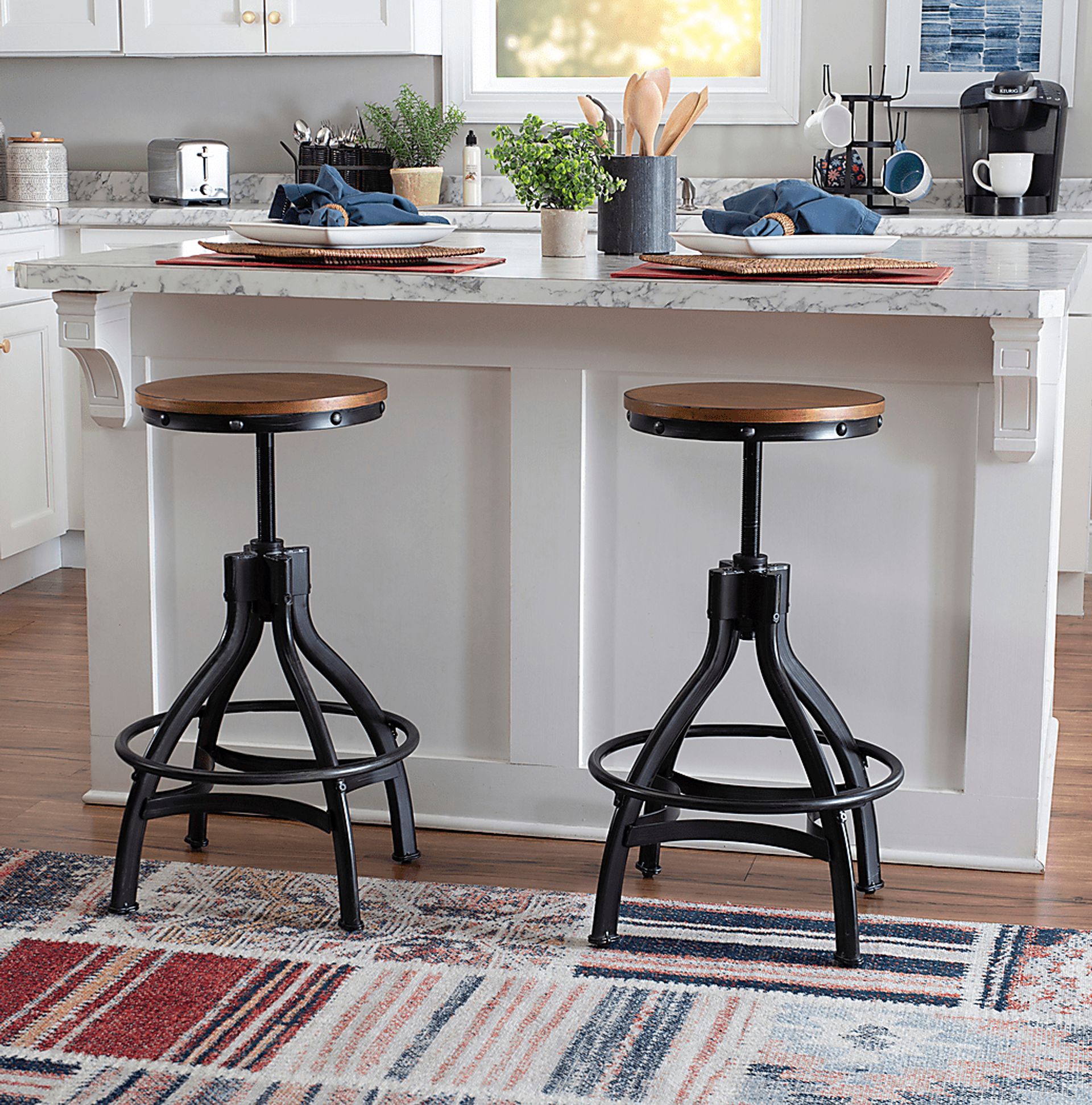 Deleya Brown Barstool, Set of 2 - Image 2