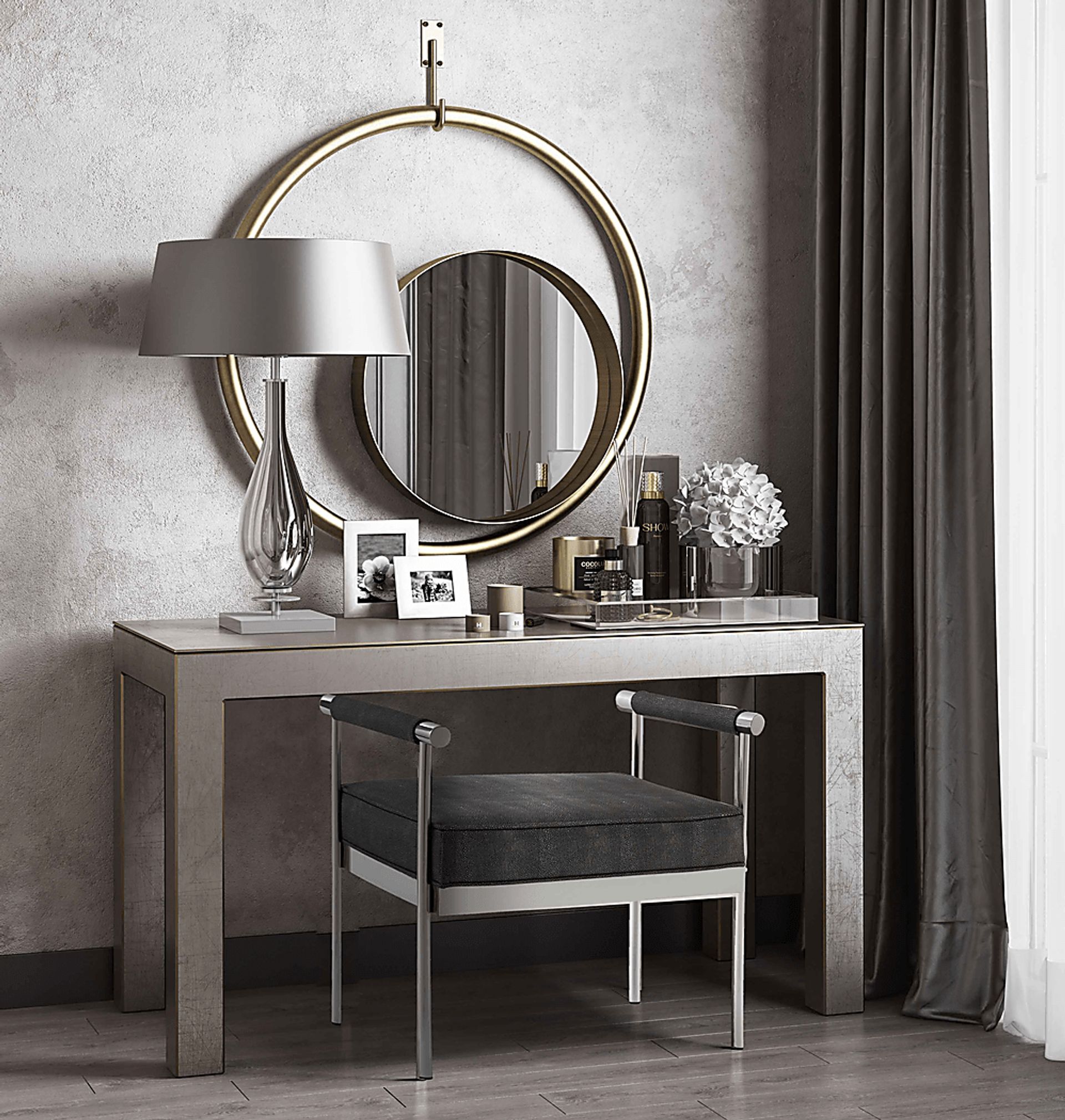 Delina Elle Dark Gray Bench - Image 9