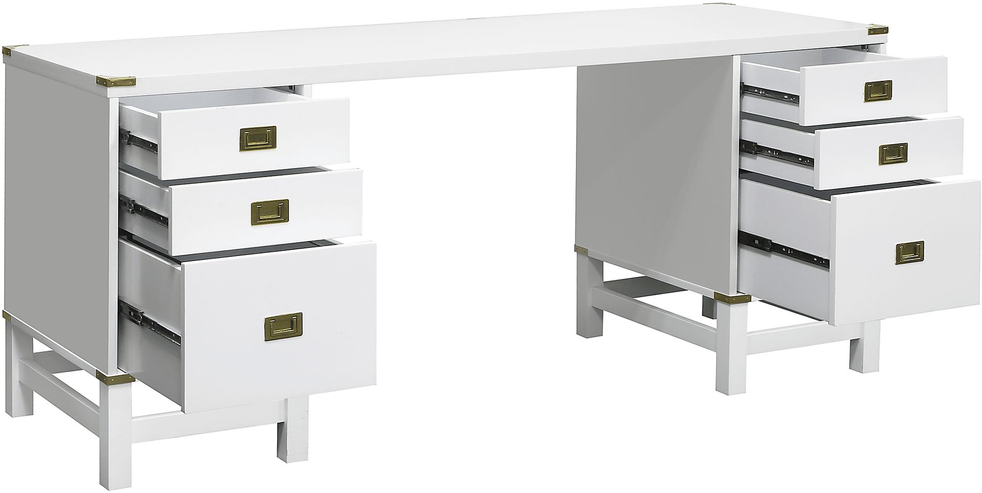 Deliola White Double File Desk - Image 3