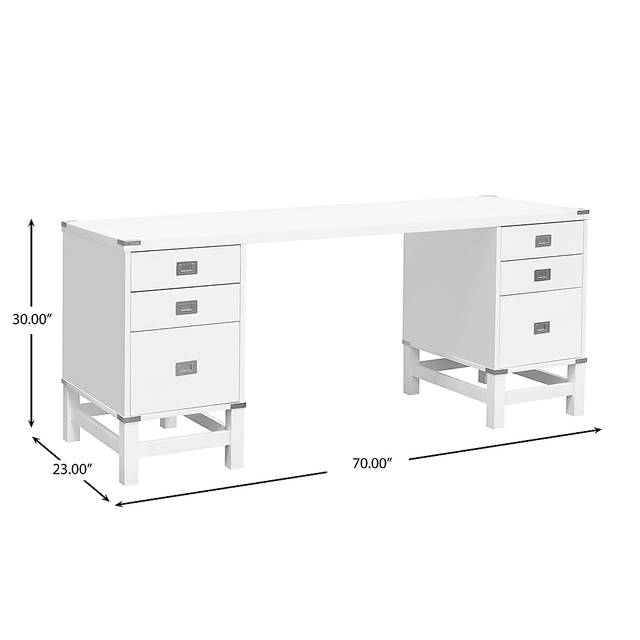 Deliola White Double File Desk - Thumbnail - Image 8