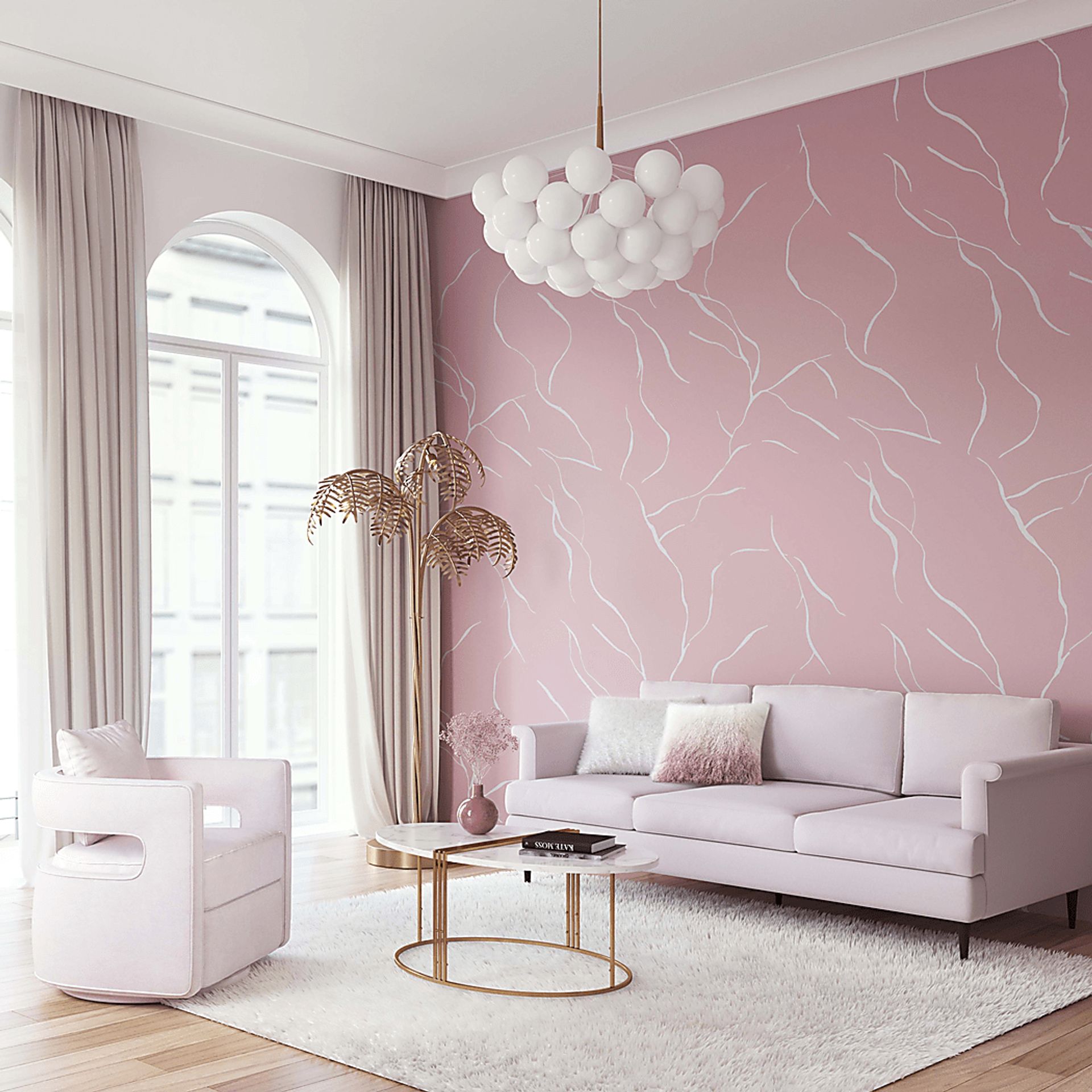 Delja Blush Accent Swivel Chair - Image 5