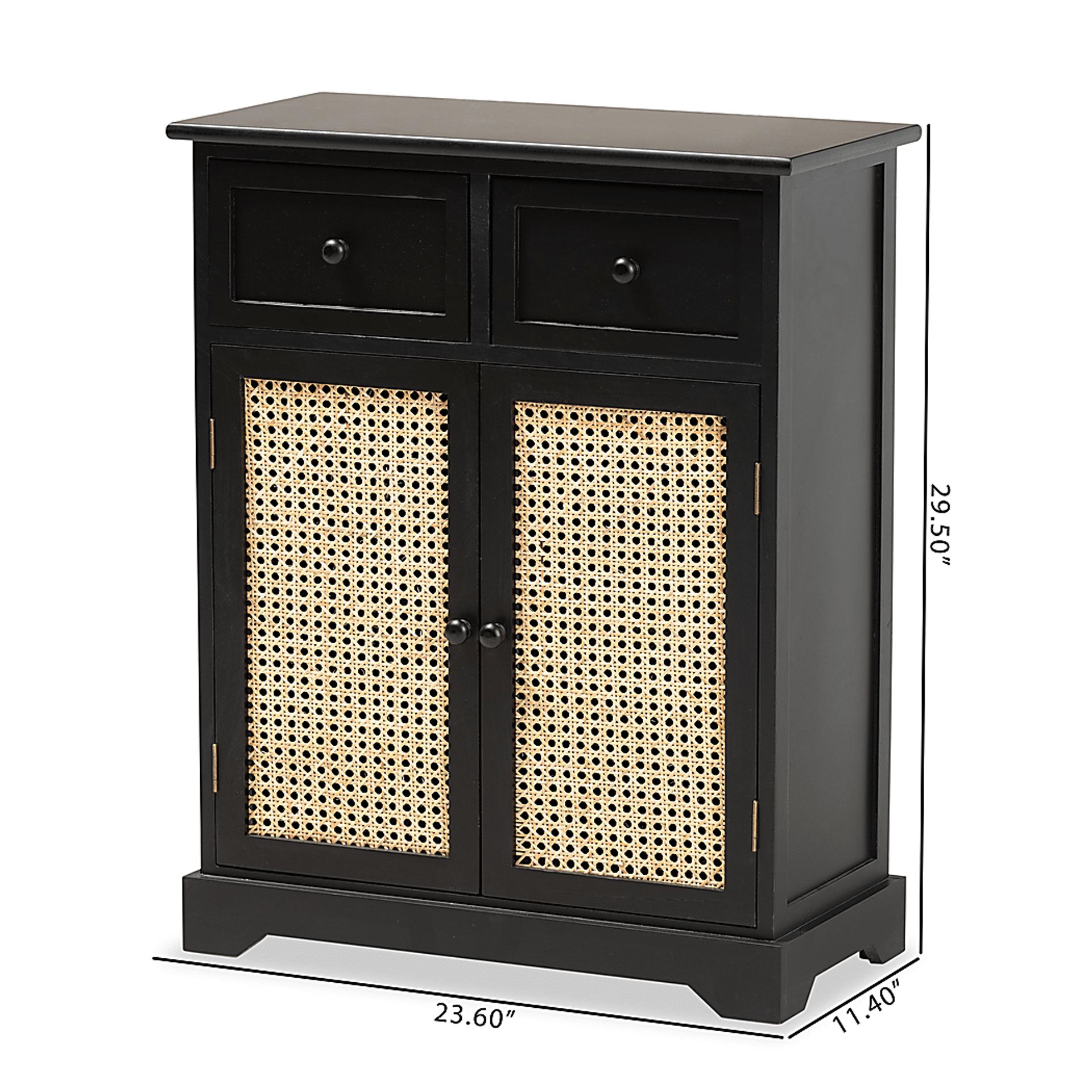 Della Lane Dark Small Brown 2 Drawer Accent Cabinet - Image 7