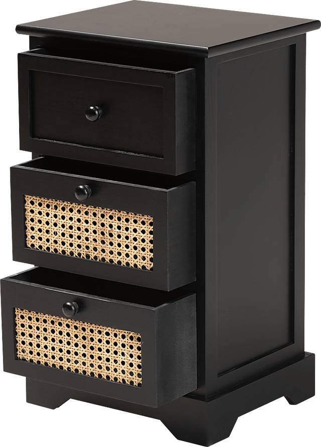 Della Lane Dark Brown 3-Drawer Accent Cabinet - Thumbnail - Image 2