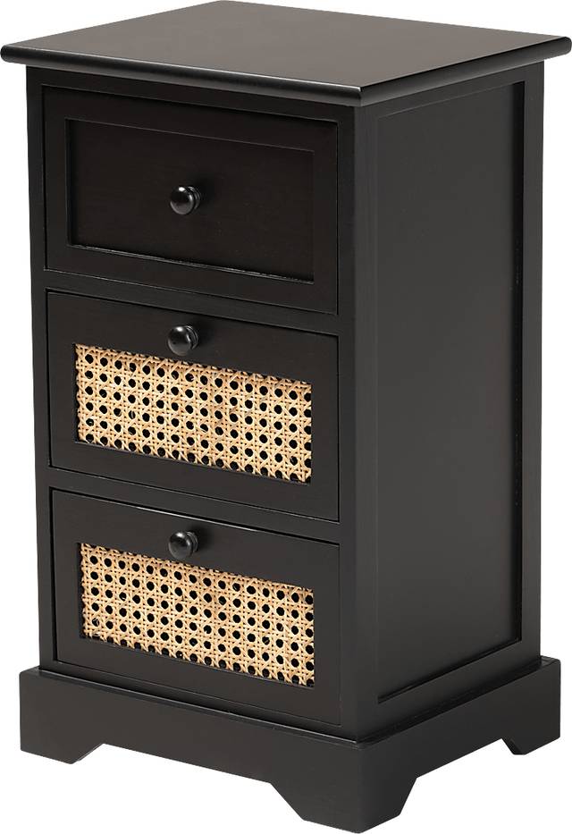 Della Lane Dark Brown 3-Drawer Accent Cabinet - Thumbnail - Image 1