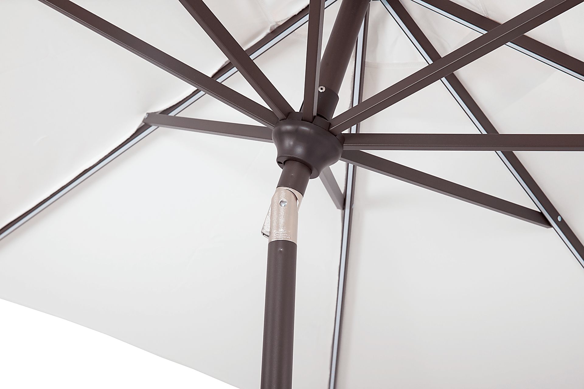 Della Luna Bronze Finish 9' Octagon Natural Outdoor Lighted Umbrella - Image 5