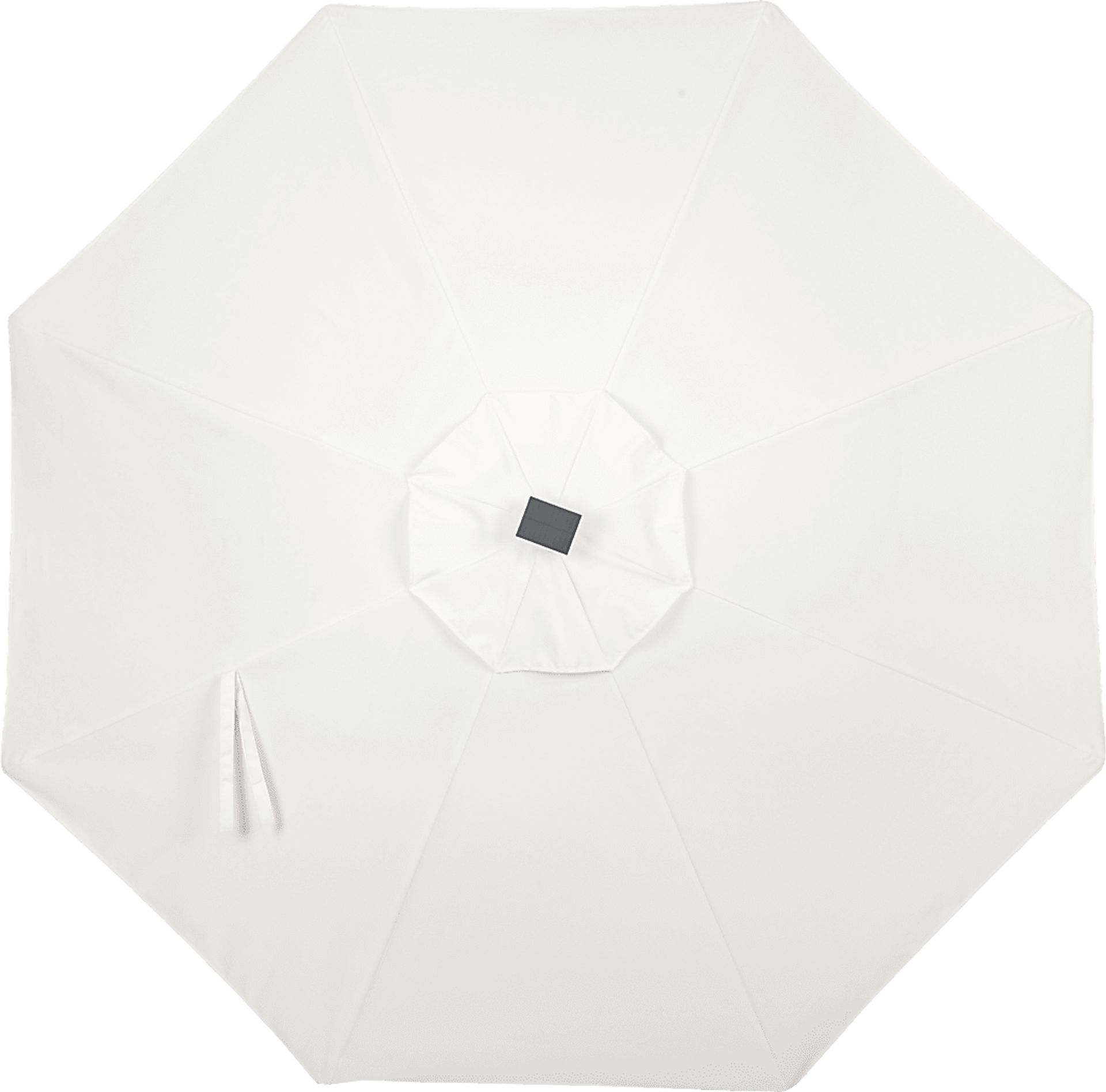 Della Luna White Finish 9' Octagon Natural Outdoor Lighted Umbrella - Image 3