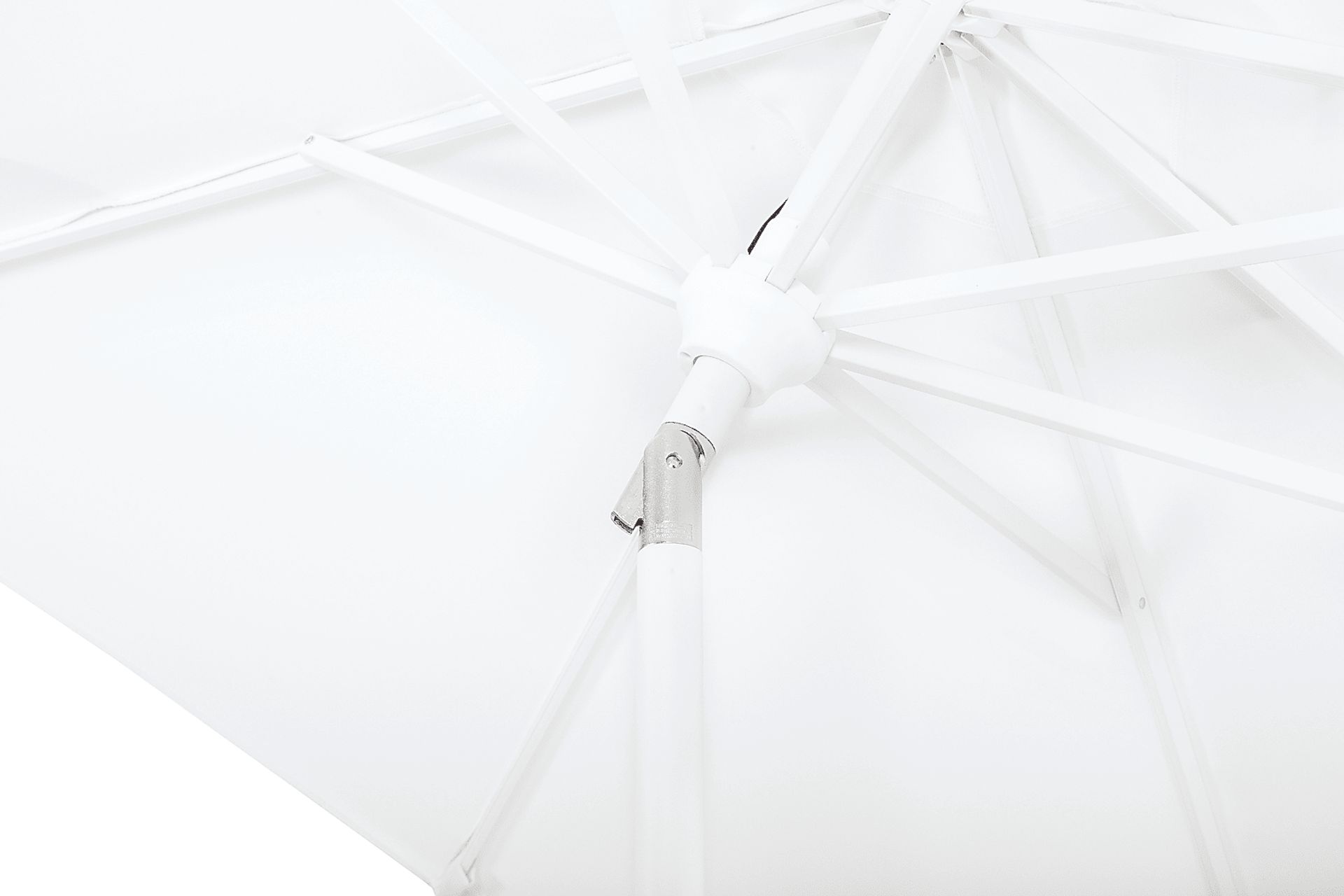 Della Luna White Finish 9' Octagon Natural Outdoor Lighted Umbrella - Image 4
