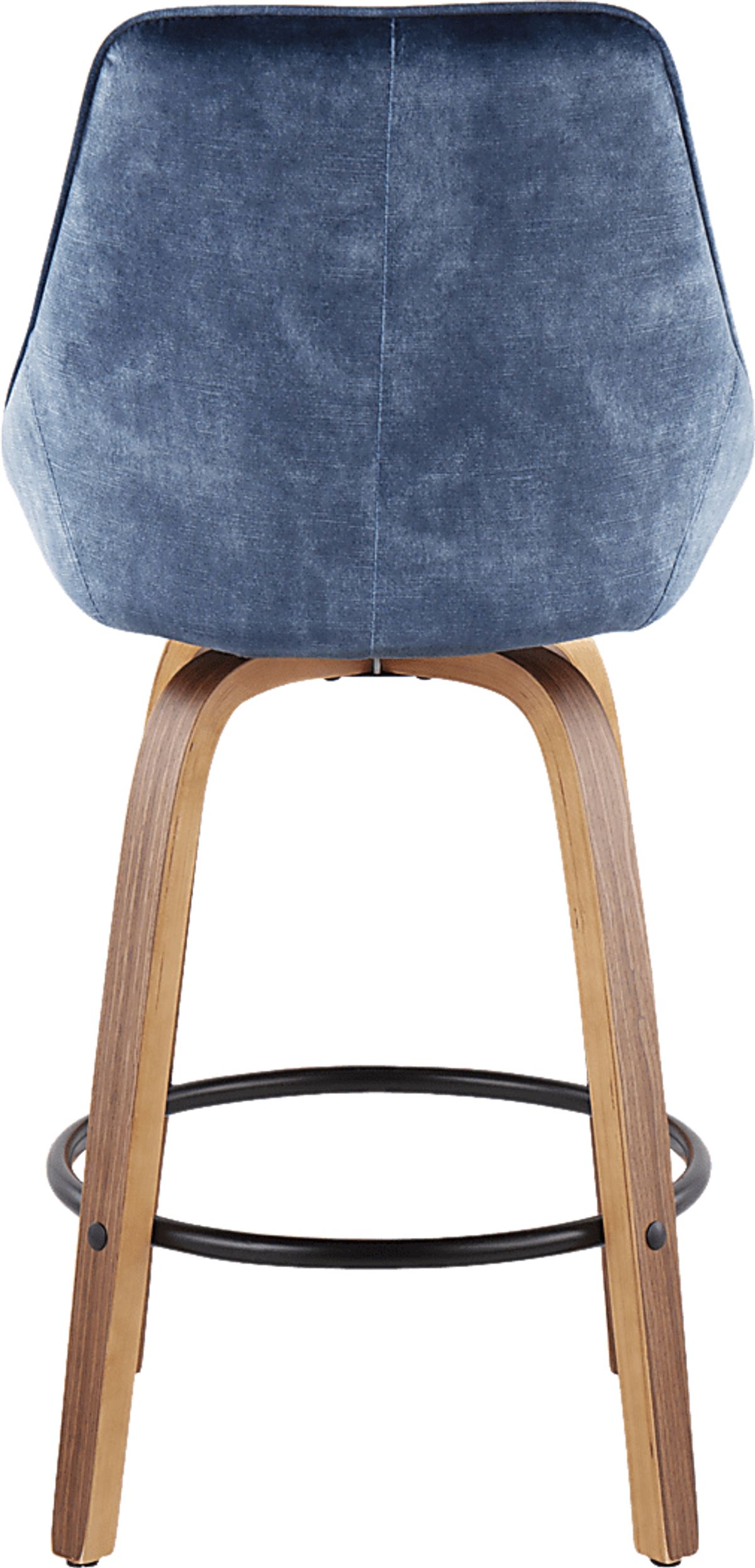 Dellrey Walnut Dark Wood Blue Counter Height Stool, Set Of 2 | Rooms to Go