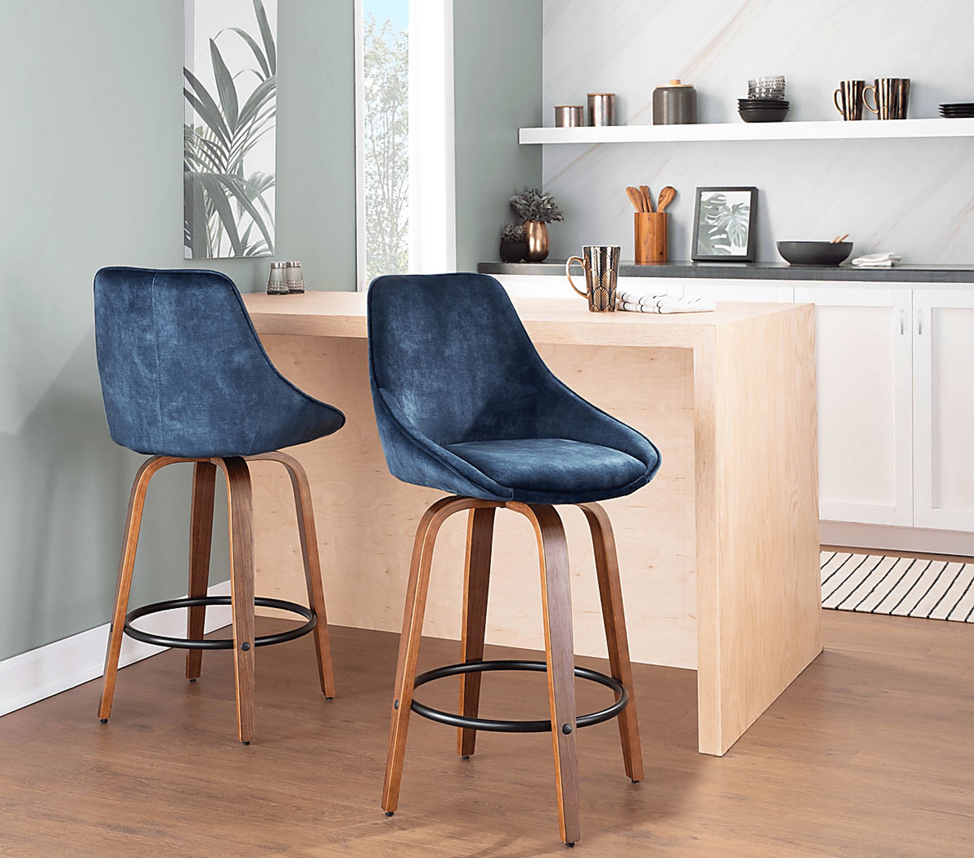 Dellrey Blue Counter Height Stool, Set of 2 - Image 8