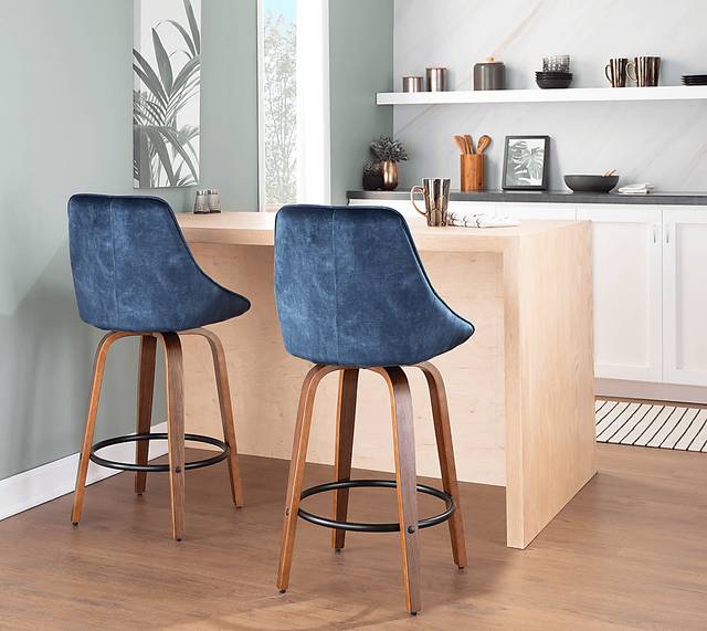 Dellrey Blue Counter Height Stool, Set of 2 - Thumbnail - Image 9