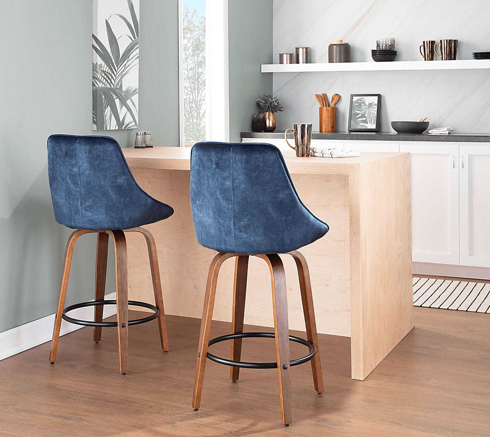 Dellrey Blue Counter Height Stool, Set of 2 - Image 9