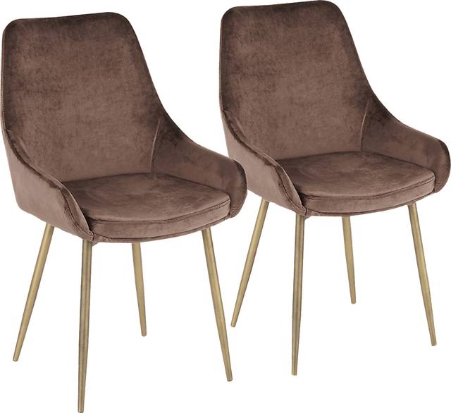 Dellrey Brown Side Chair, Set of 2 - Thumbnail - Image 1