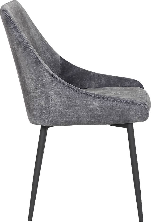 Dellrey Dark Gray Dining Chair, Set of 2 - Thumbnail - Image 3