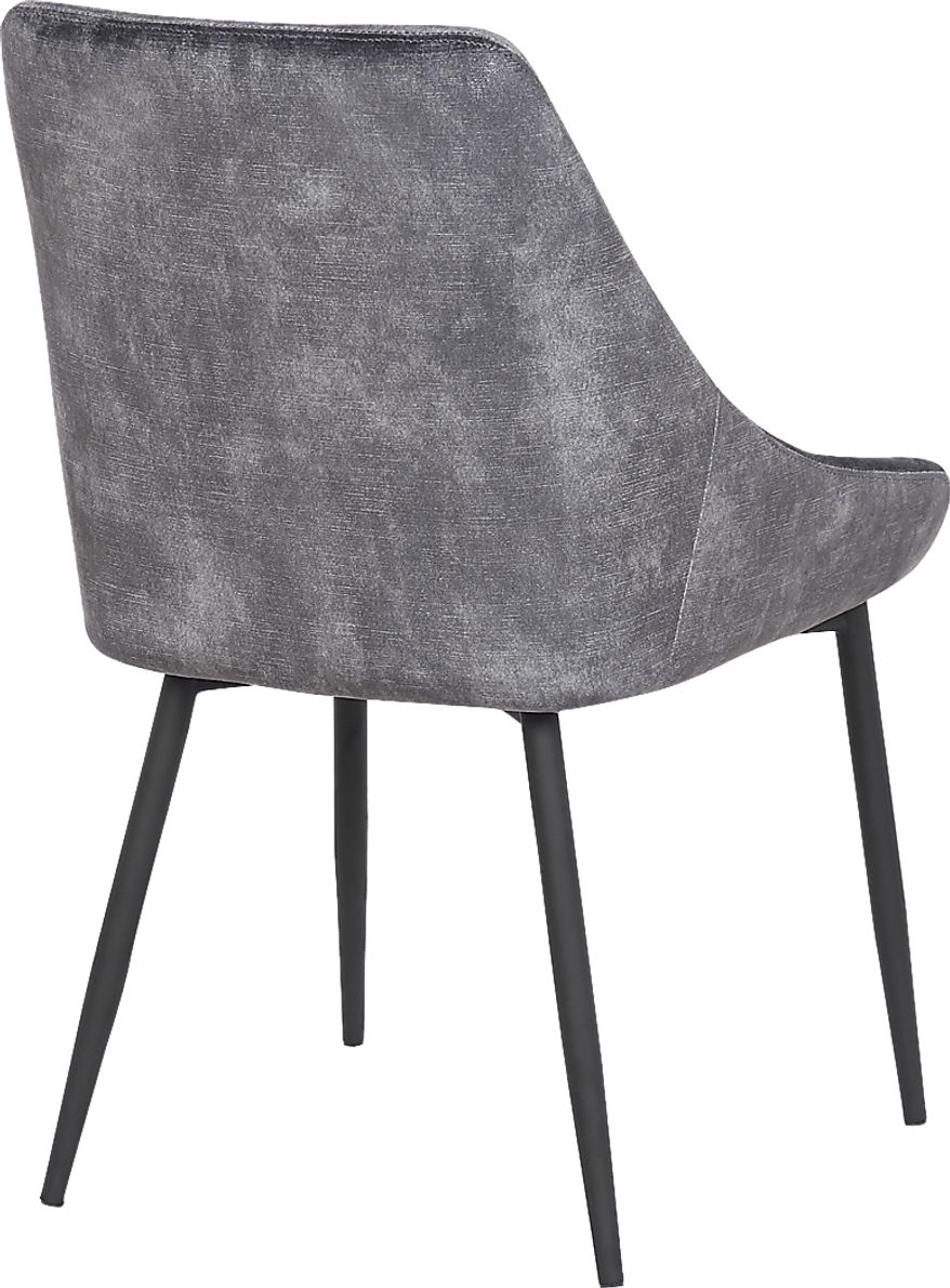 Dellrey Dark Gray Dining Chair, Set of 2