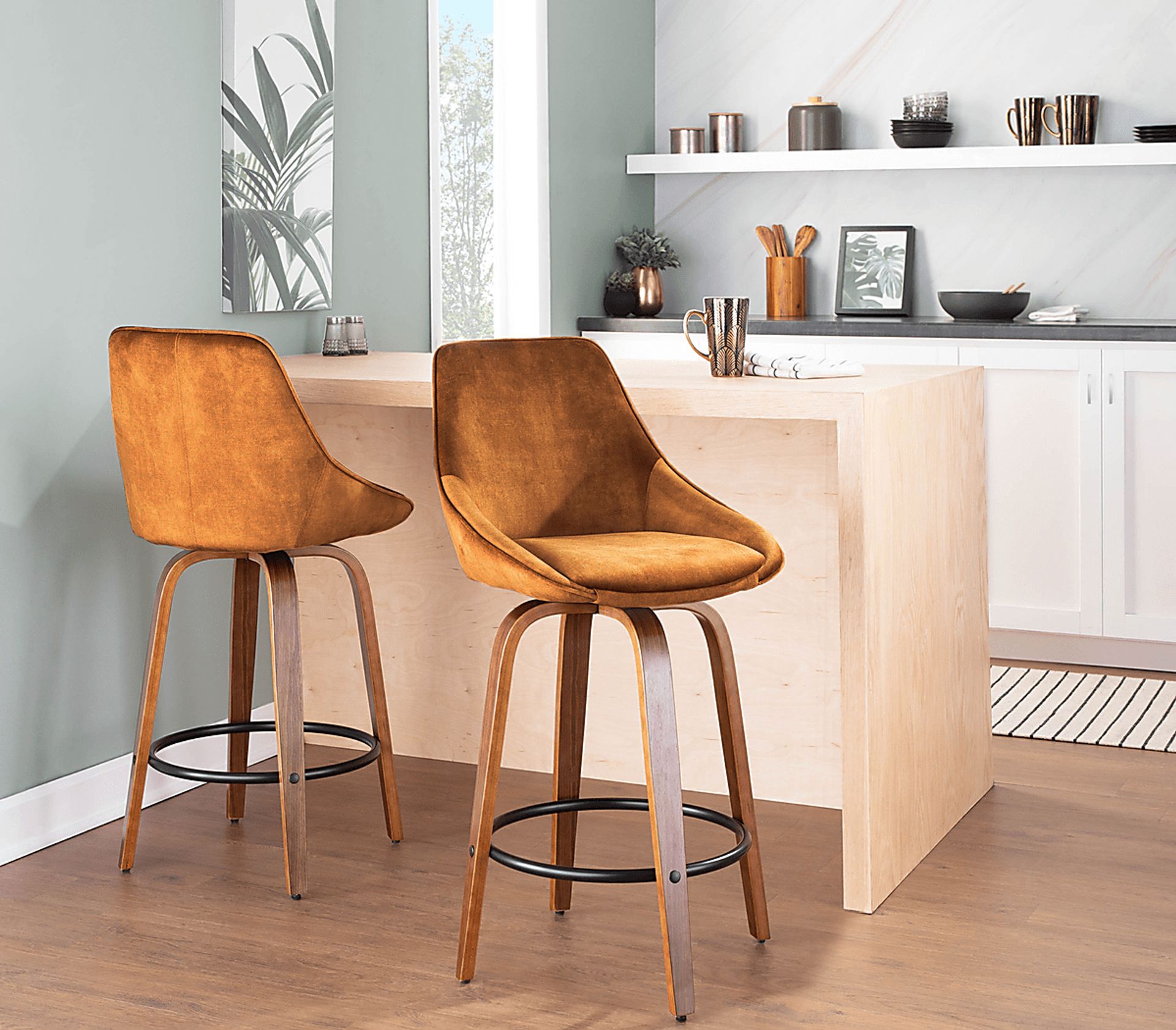Dellrey Gold Counter Height Stool, Set of 2 - Image 8