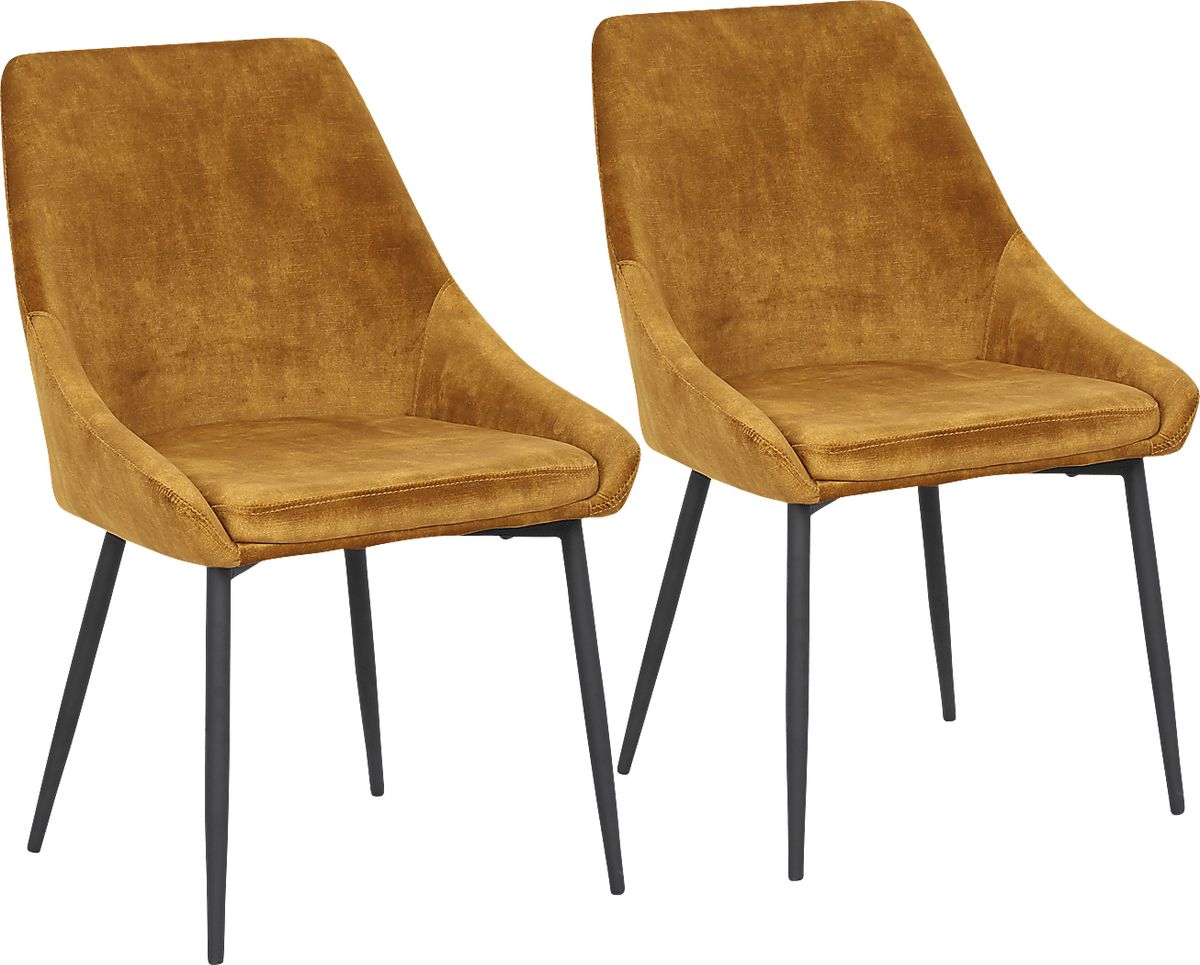 Dellrey Gold Colors,Metal Dining Chair, Set Of 2 Rooms to Go