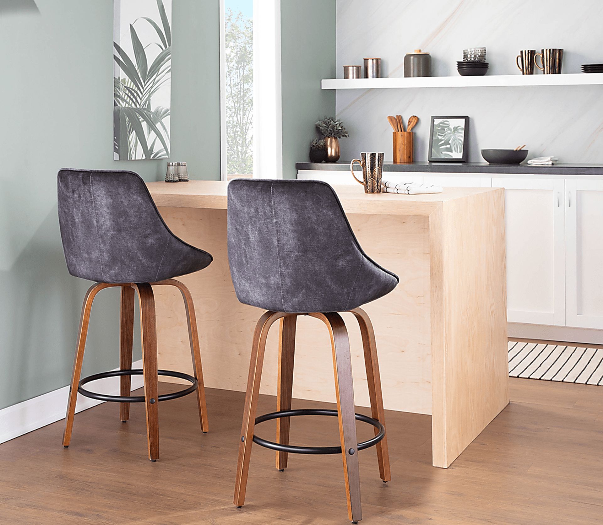 Dellrey Gray Counter Height Stool, Set of 2 - Image 9