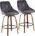 Dellrey Gray Counter Height Stool, Set of 2