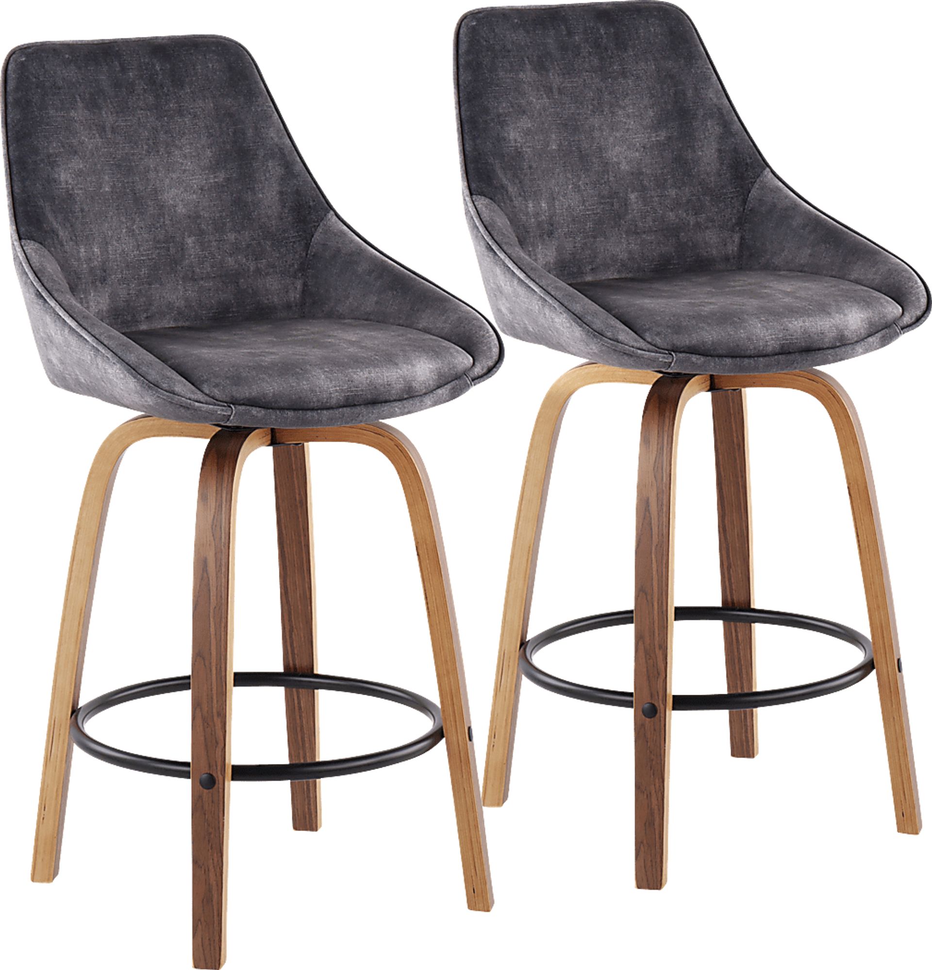 Dellrey Gray Counter Height Stool, Set of 2 - Image 1